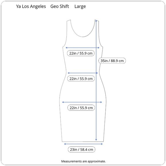 Ya Los Angeles Geometric Graphic Print Boatneck Mini Short Shift Dress Large L - Picture 14 of 15